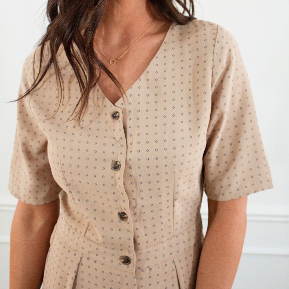 Button Up Jumpsuit - Natural Color - Picture 4 of 4
